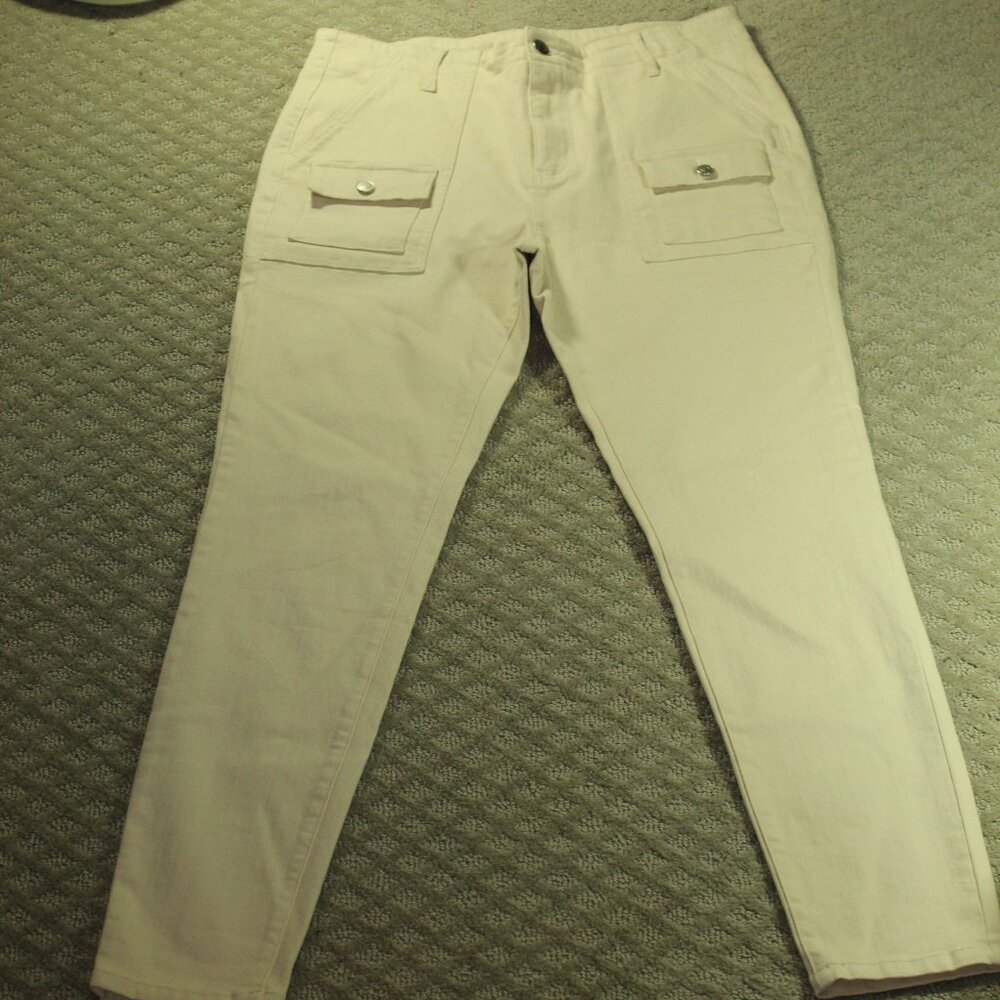 Harper Heritage Women's Size 28 Cream Denim Tapered Jeans